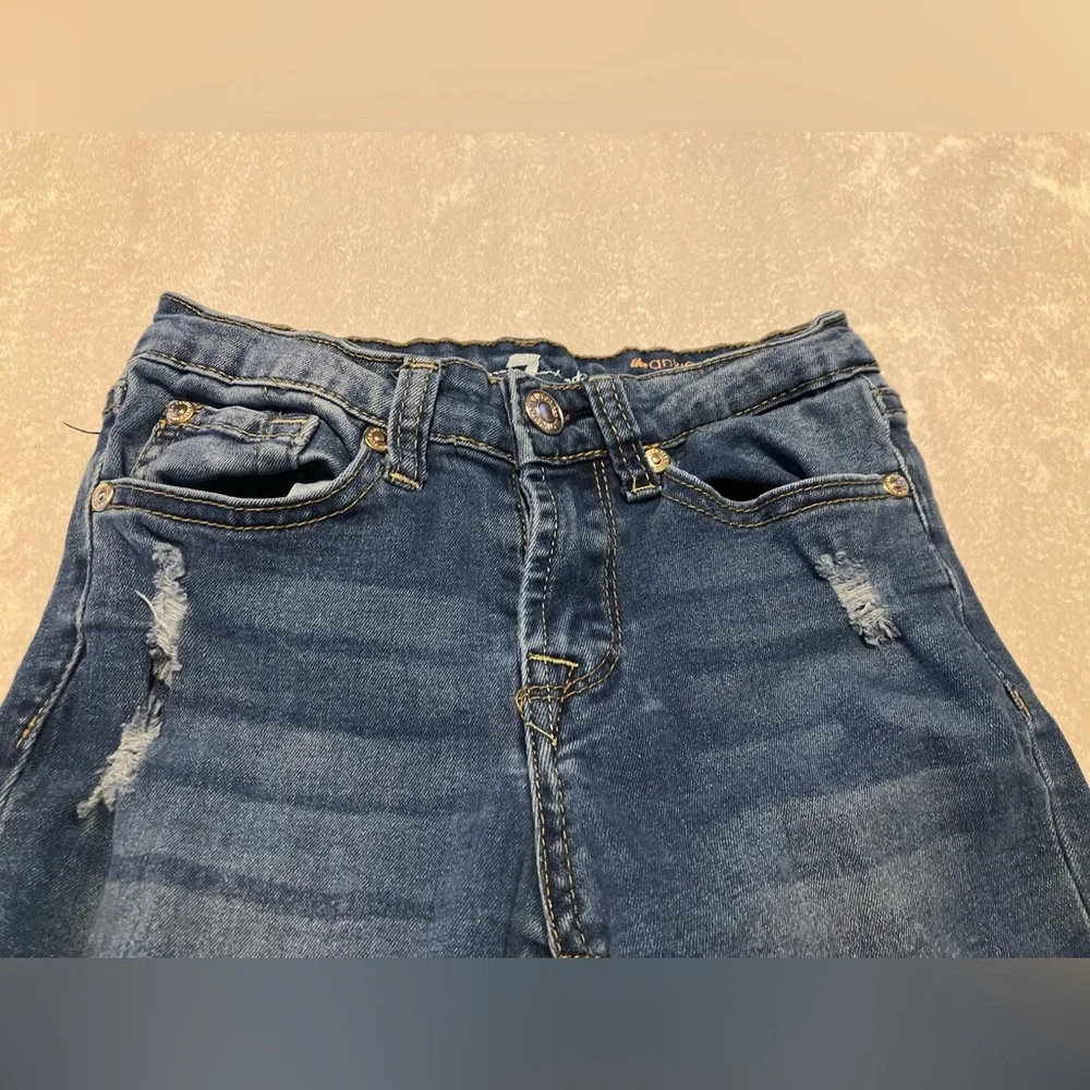 7 For All Mankind Kids Dark Blue Distressed Jeans